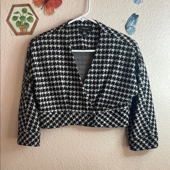 R & M Richards Black and White Cropped Blazer - Picture 1 of 10